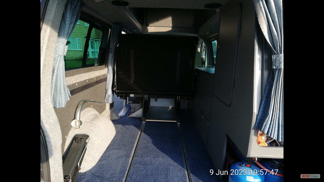 Rear carrying space with seat in forward position.