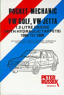 Volkswagen Golf II/Jetta 1.3l Hyd.
 Tappets 1985 to 1988 - Pocket Mechanic Series